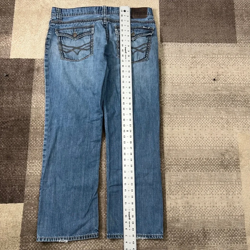 Seven7 Men's Straight Leg Denim Jeans Size 38x32 Pockets‎ Boho Whiskering - Picture 6 of 10